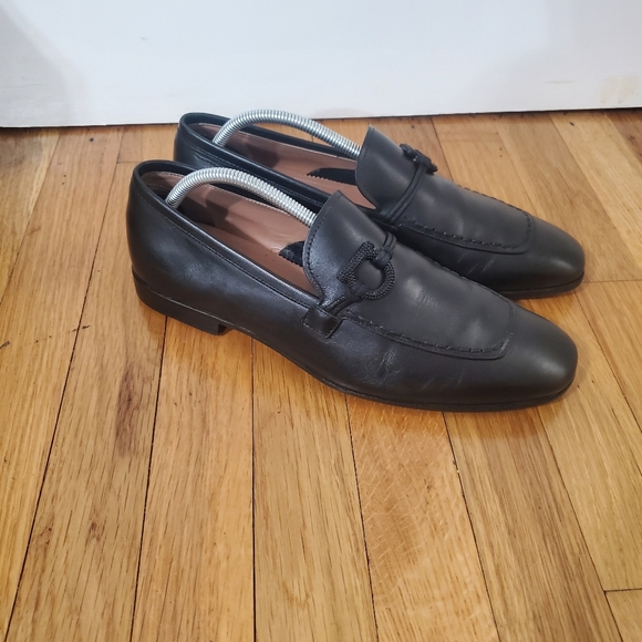 SALVATORE FERRAGAMO NIELSEN MEN\'S BLACK LEATHER GANCINI LOAFER SHOES 8.5 EE main image 11